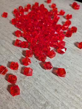 Acrylperlen Quadratisch Facettierte Rot